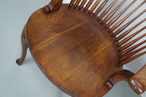 Paire de chaises de bureau de bureau en chêne édouardien anglais