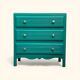 Art Deco emerald green chest of drawers