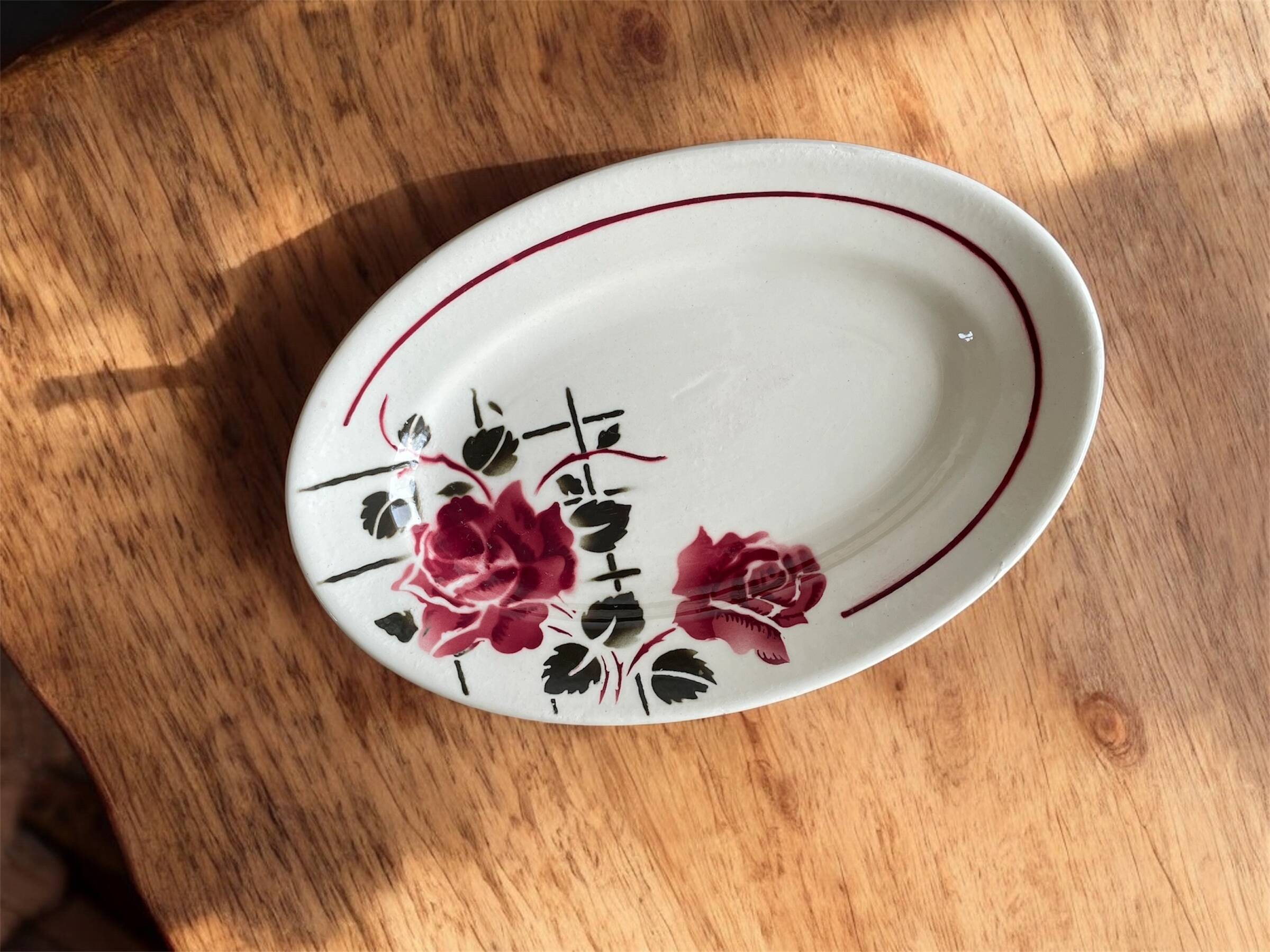 Antique butter dish in Badonviller earthenware.