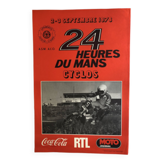 Affiche originale 24 Heures du Mans Cyclos 2-3 Septembre 1978