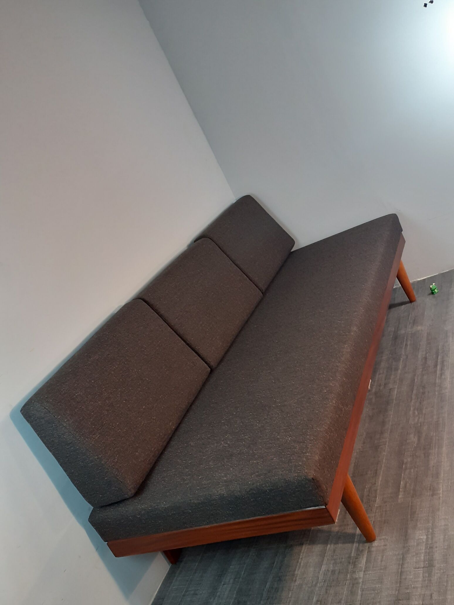 Daybed Rénové Teck et Tissu anthracite, design Ingmar Relling par Ekornes, Vintage Norvégien 1960s