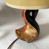 Earthenware lamp, 2 M fabric cable, paper lampshade