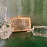 Art Deco perfume bottle in bohemian crystal engraved 1930