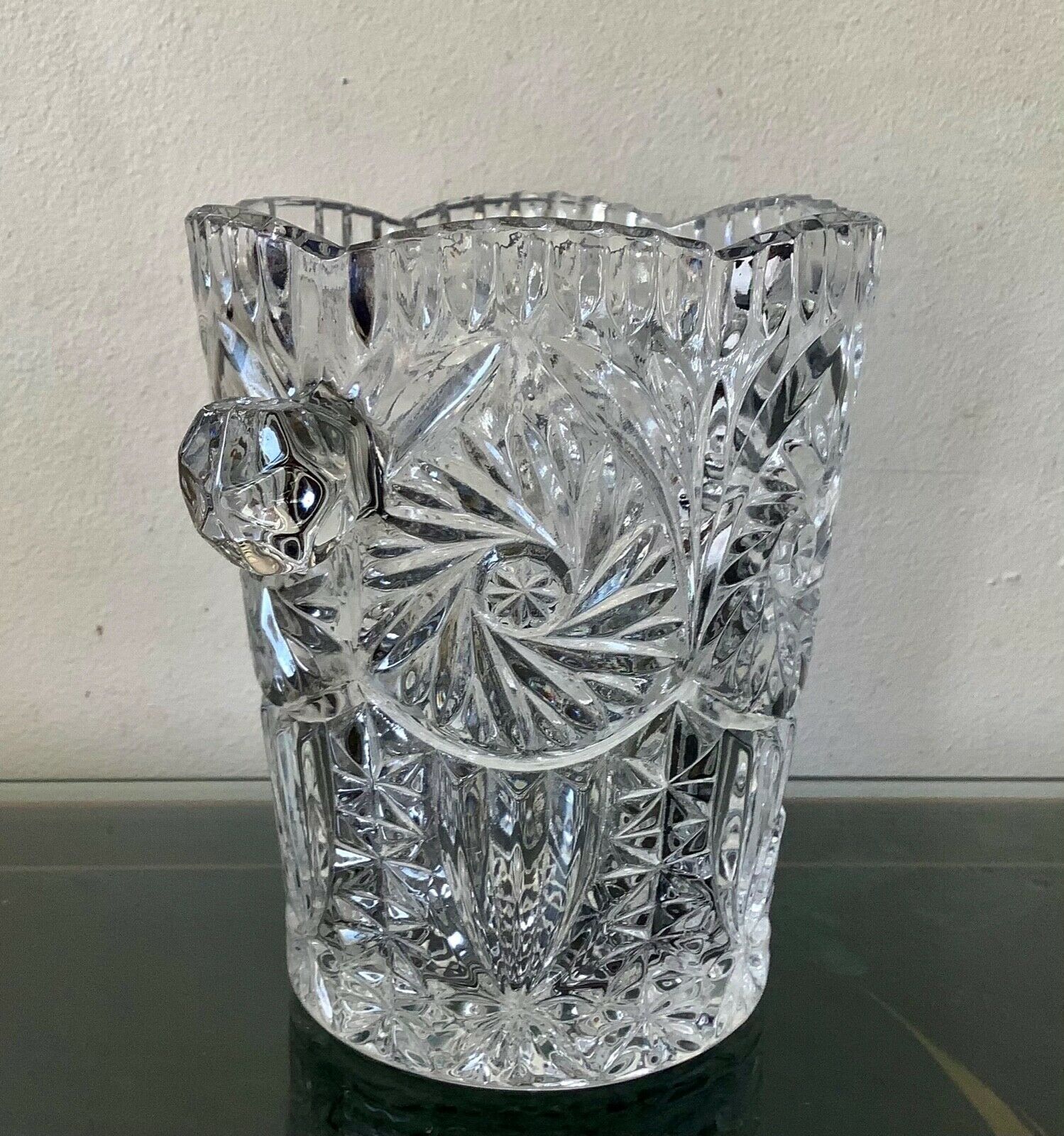 Cut crystal ice bucket