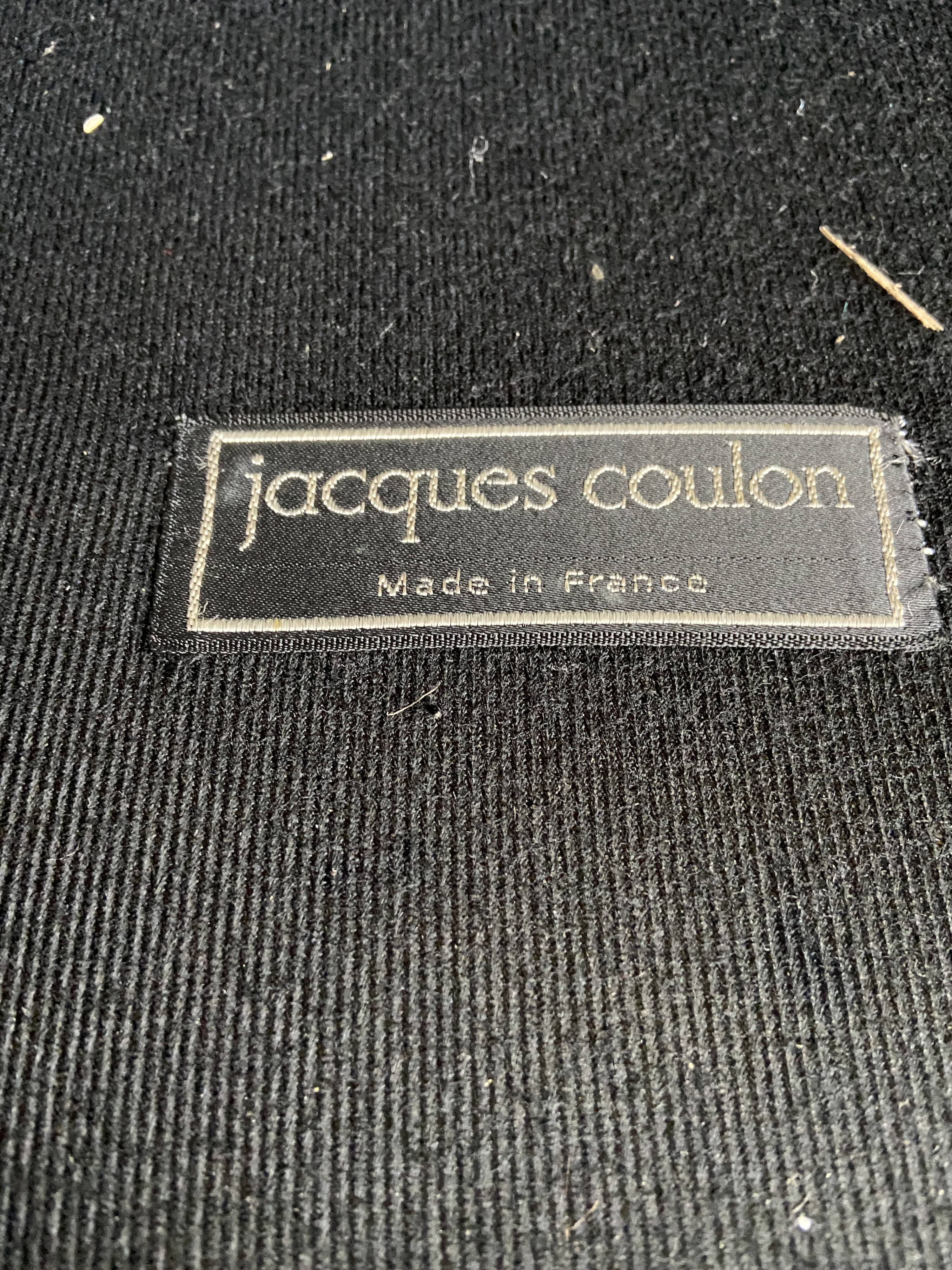 Vintage leather sofa Jacques Coulon 1960s