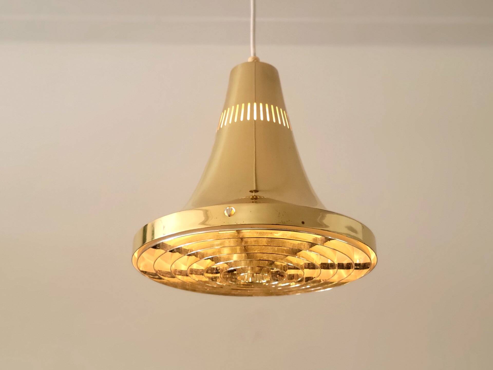 Vintage brass hanging lamp by Hans Agne Jakobsson model T 598