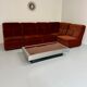 Old modular sofa in vintage velvet fabric, 5 elements, 70s