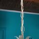 Vintage chandelier cage birds flowers white metal