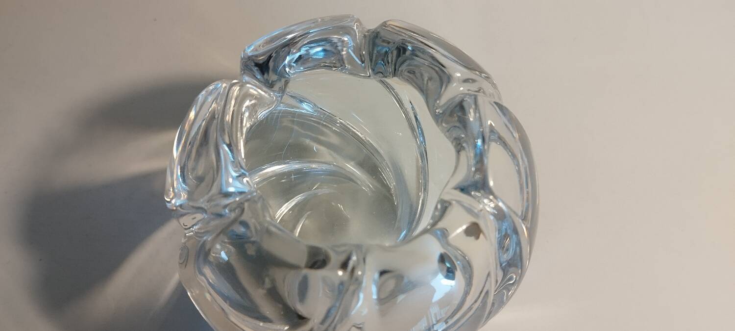 1950s crystal ball vase