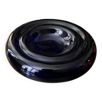 Cendrier en verre bleu cobalt par Enzo Mari, Circa. 1980