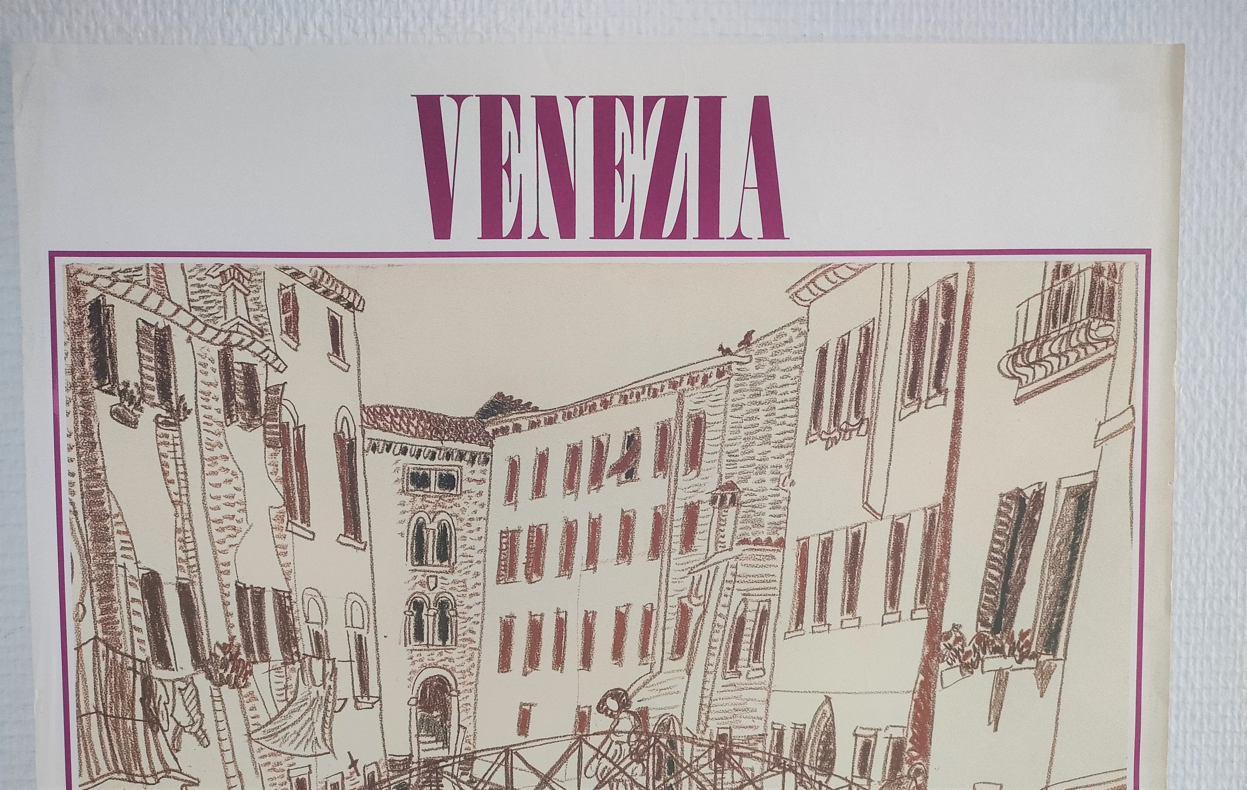 Original poster exhibition Venezia Henri Landier Paris 1988