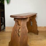 Country bench in solid oak, mid-20th century