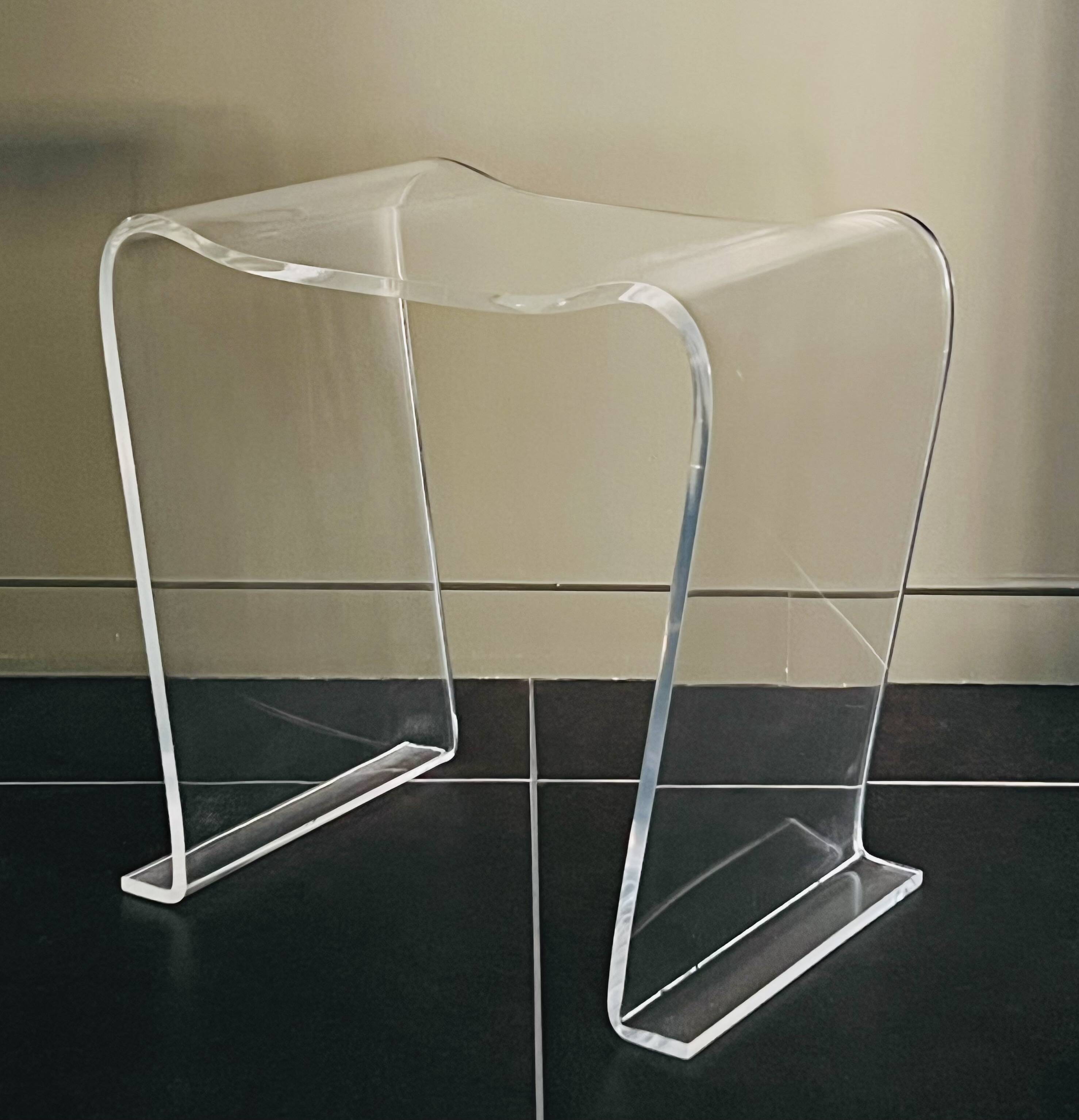 Stool made of transparent plexiglass, France, 1970s