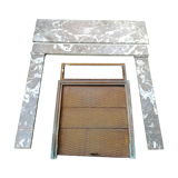 Grey marble fireplace