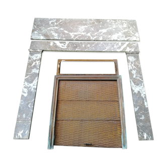 Grey marble fireplace