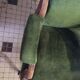 Voltaire with green velvet seat