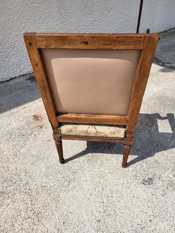 Armchair Louis XVI walnut of the XIXth century