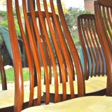 Set of six teak dining chairs