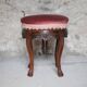 Victorian style stool, wooden and pink velvet stool, piano stool