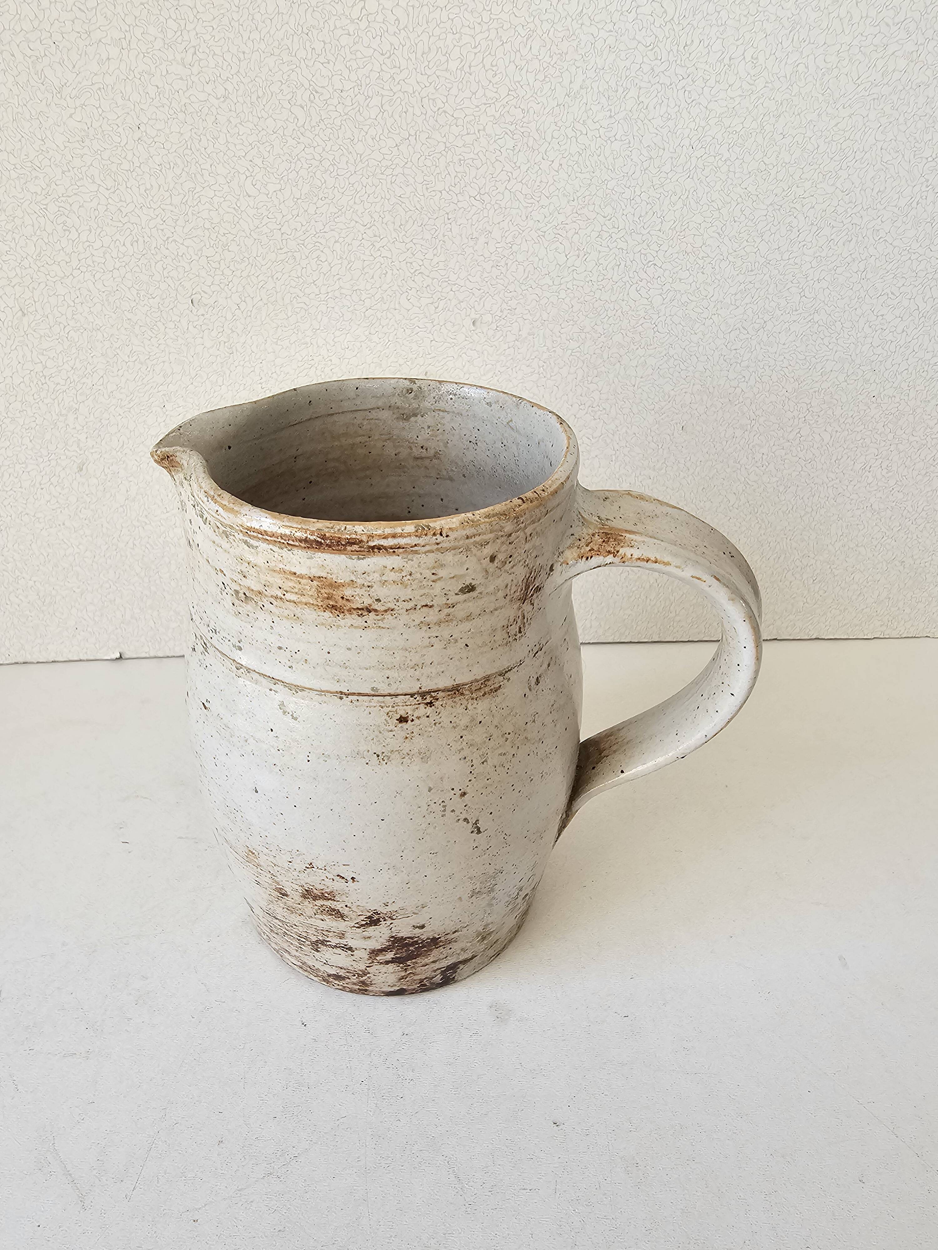 Ceramic pitcher signed Albert Breton Vezelay