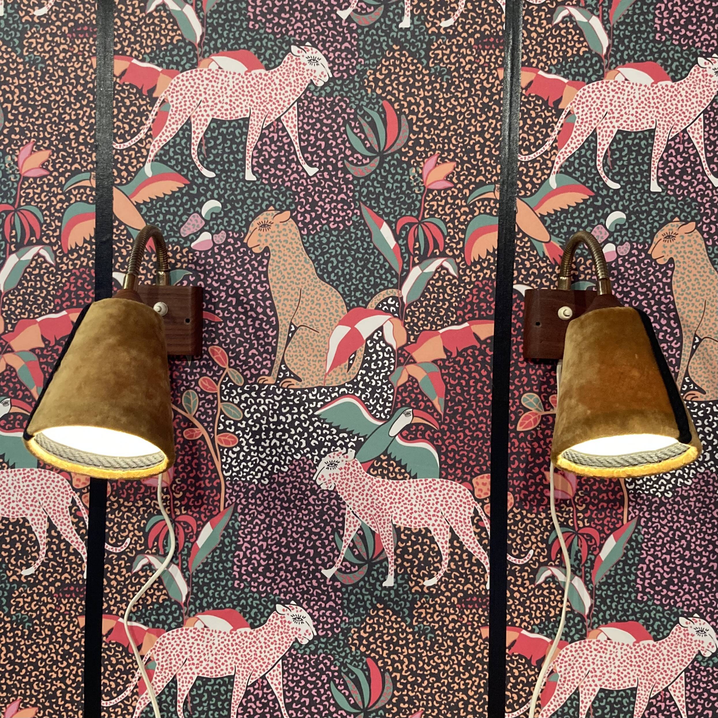 Pair of modular wall lights, Scandinavian design, 1950s.