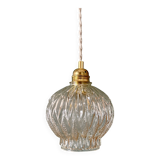 Vintage globe pendant light in molded glass