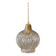 Suspension globe vintage en verre moulé