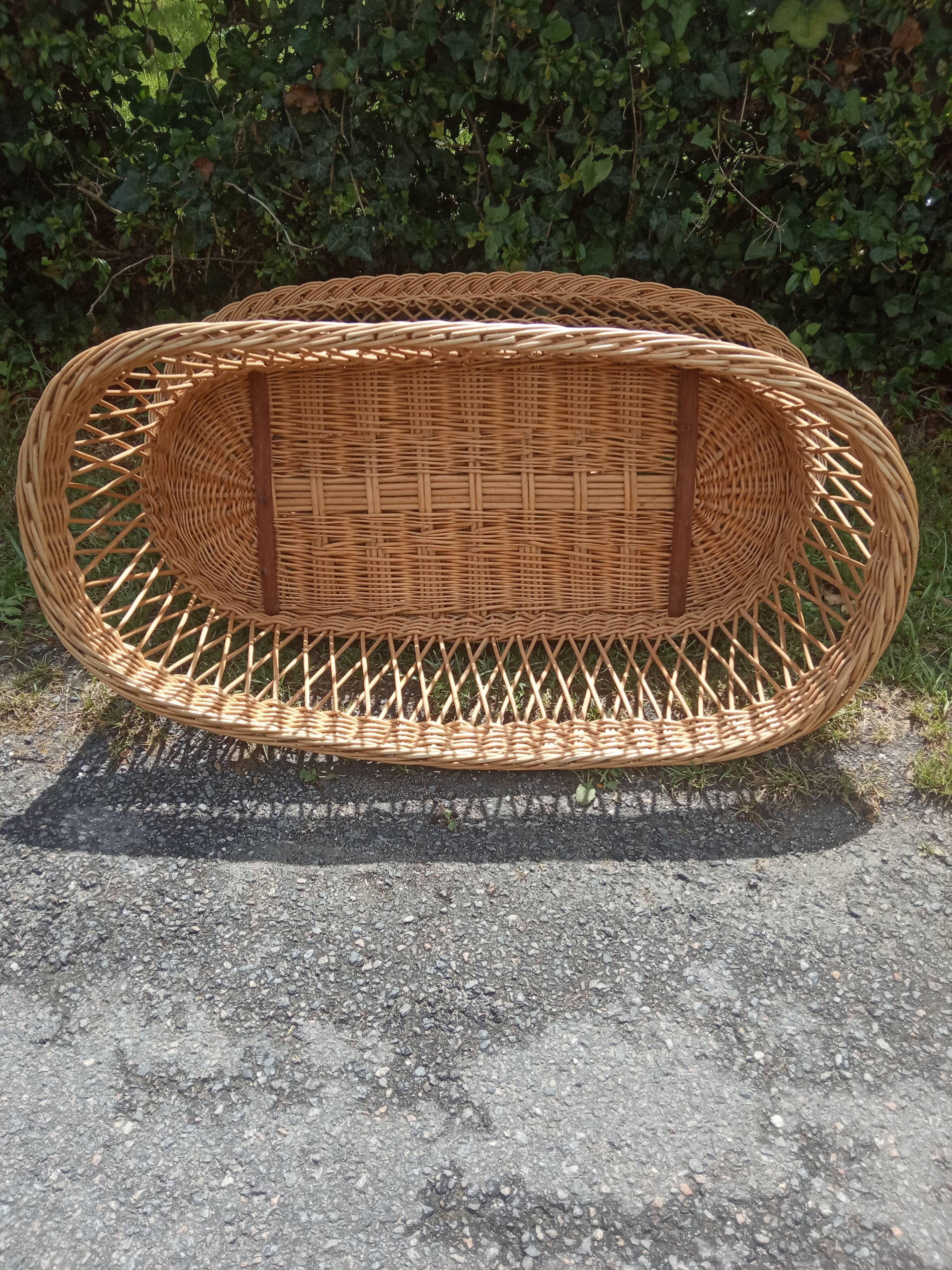 Vintage rattan bench