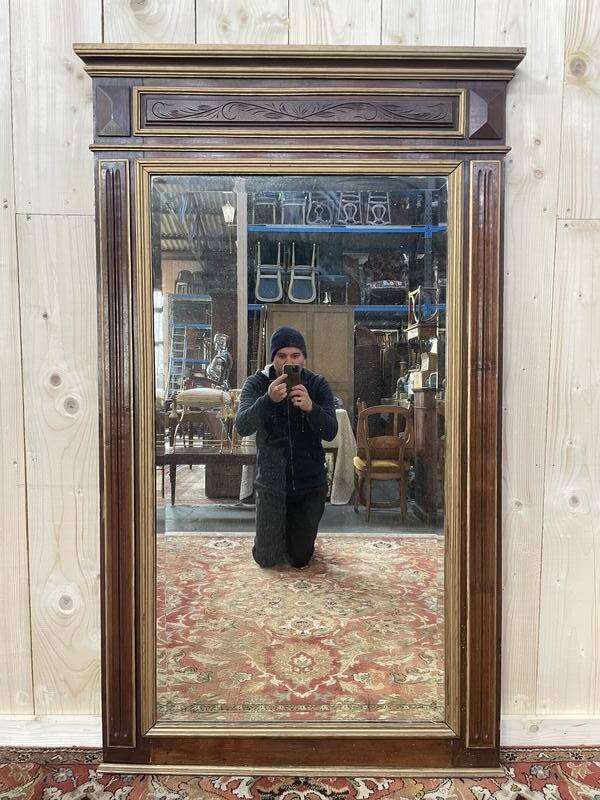 Miroir en noyer et doré Napoléon III