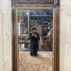 Miroir Napoléon III en noyer et liserés dorés