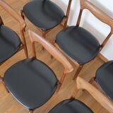 6 chairs skaï teck Bramin made in Denmark