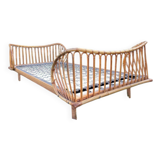 Vintage rattan bed