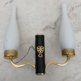 Applique double bras vintage noire et dorée