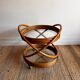 Chariot à dessert en rotin et bambou style Mid Century