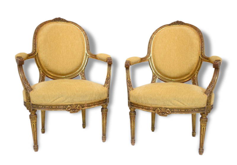 Paire de fauteuils Louis XVI