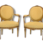 Paire de fauteuils Louis XVI