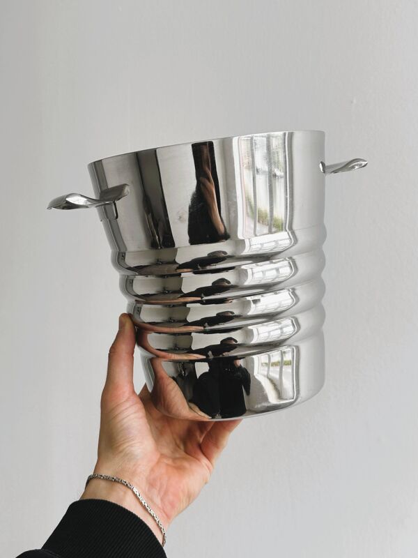 seau à champagne en inox vintage