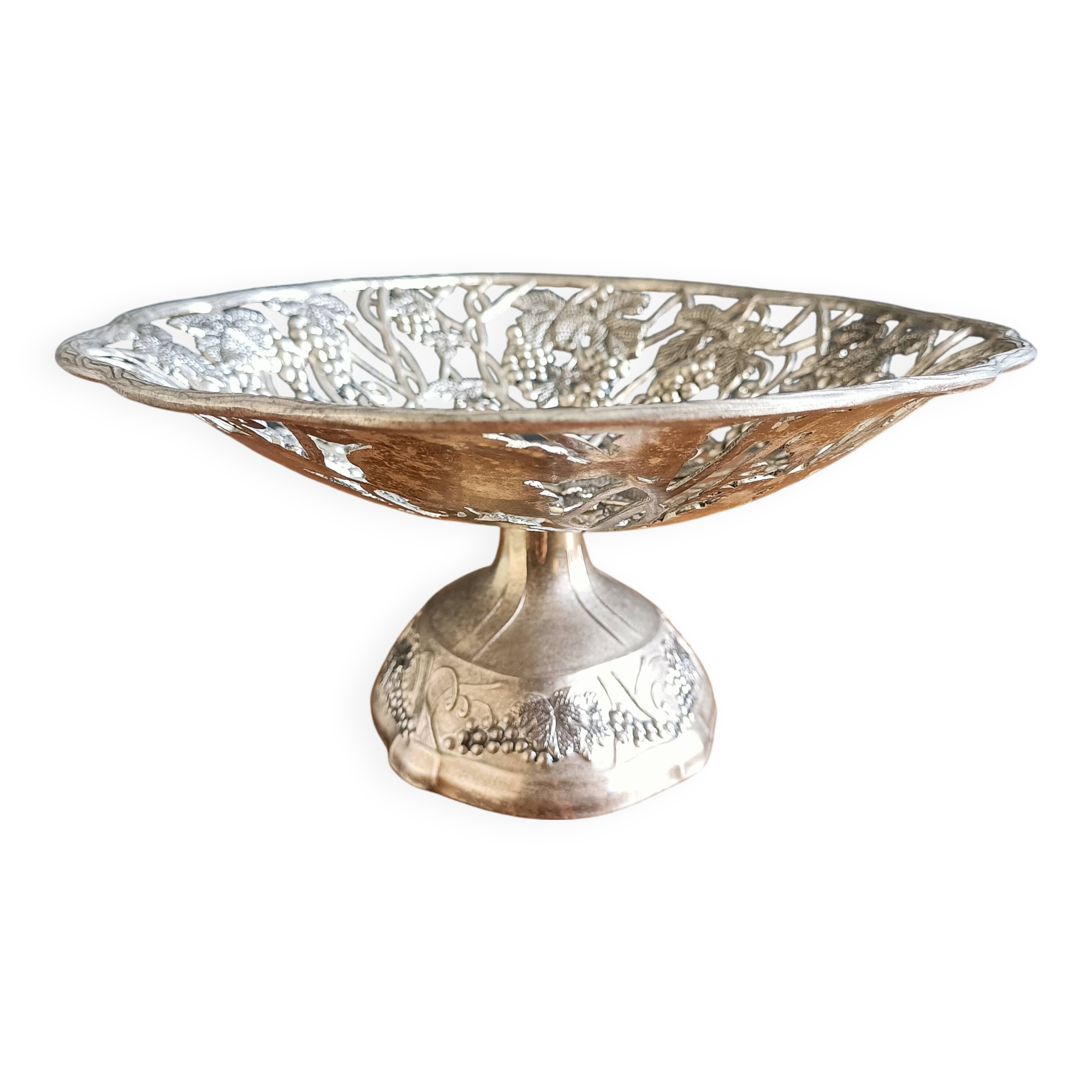 Silver-plated fruit bowl with foot
