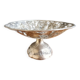 Coupe à fruits à pied en métal argenté