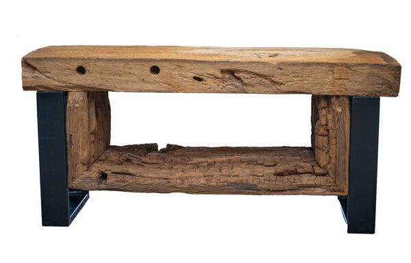 Banc rustique en chêne massif