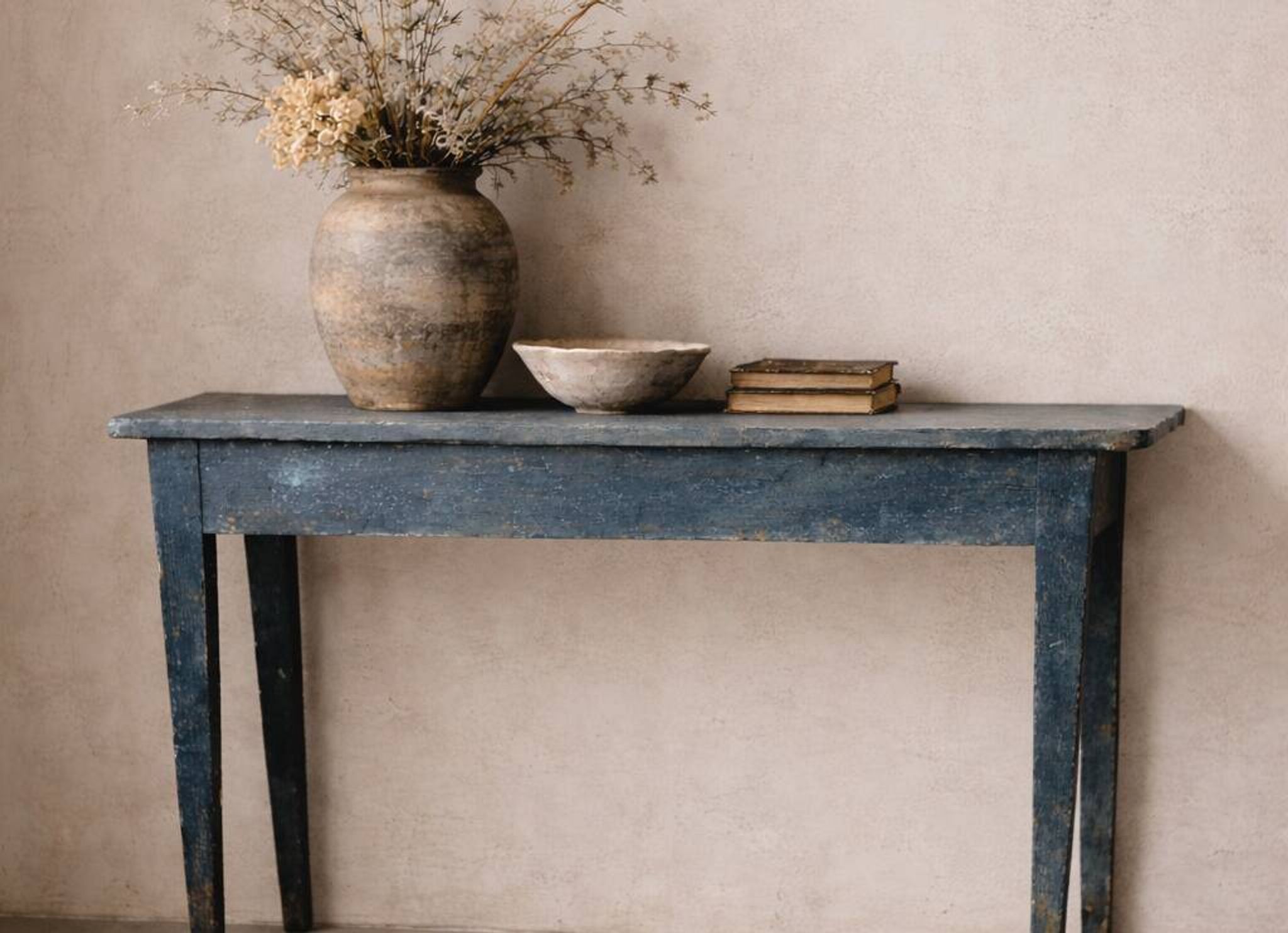 Blue patinated wooden console
