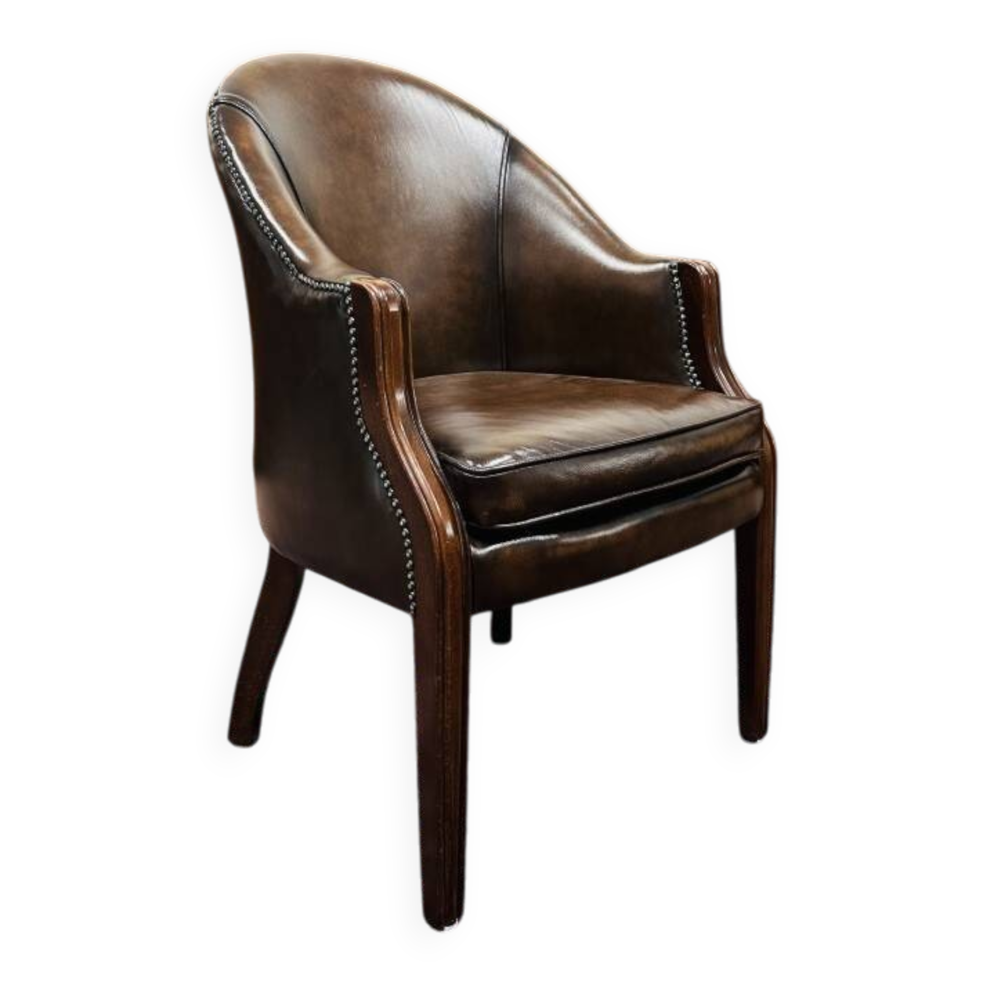 Chaise de bureau Chesterfield marron