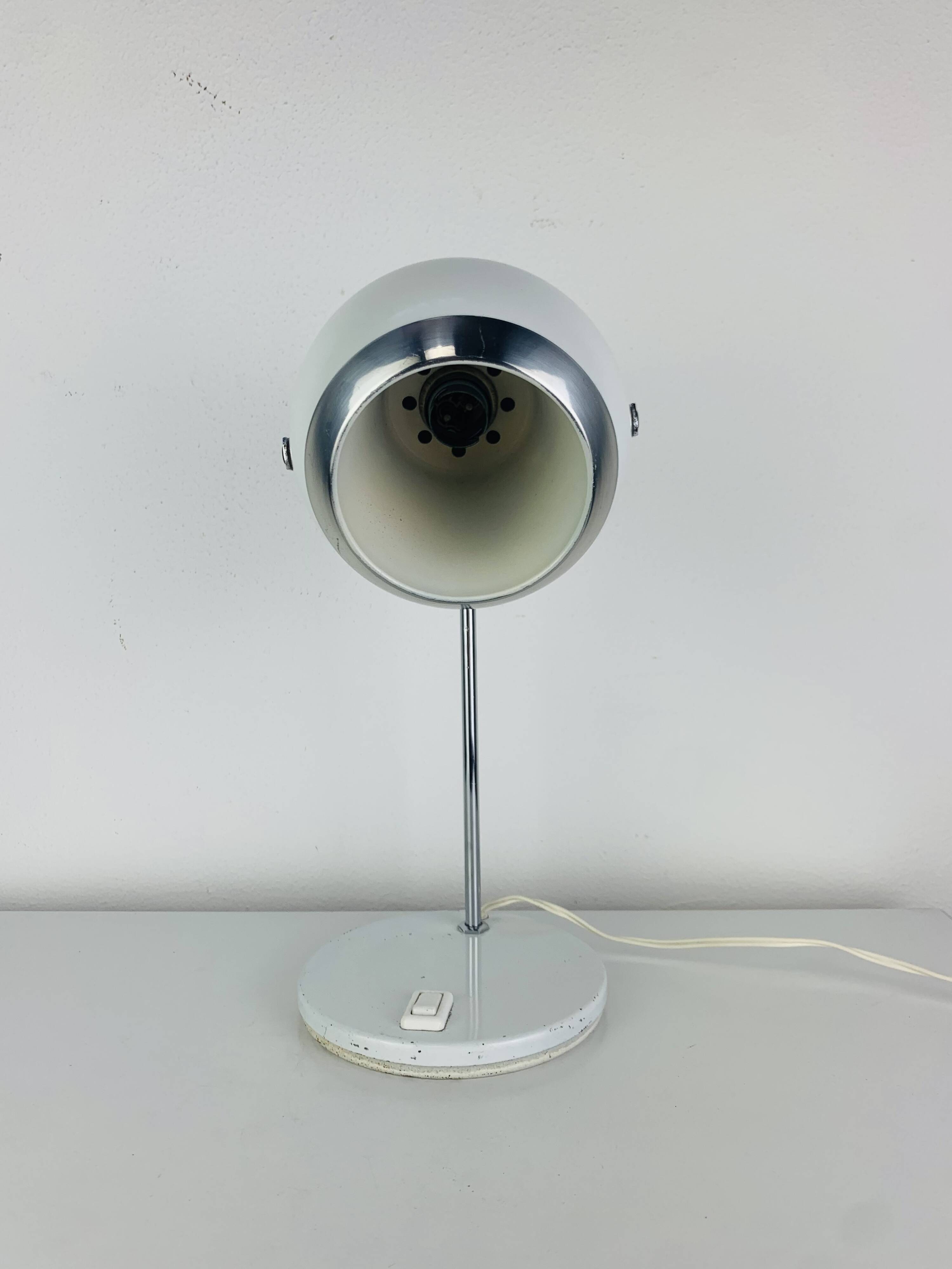 White Space Age eyeball desk lamp, 1970s