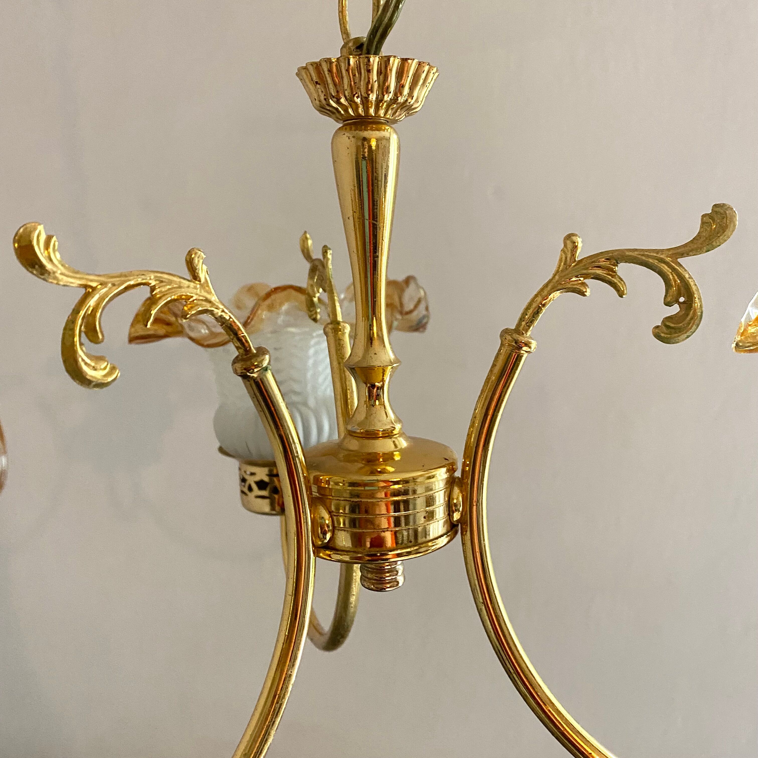 Lustre vintage doré 3 branches