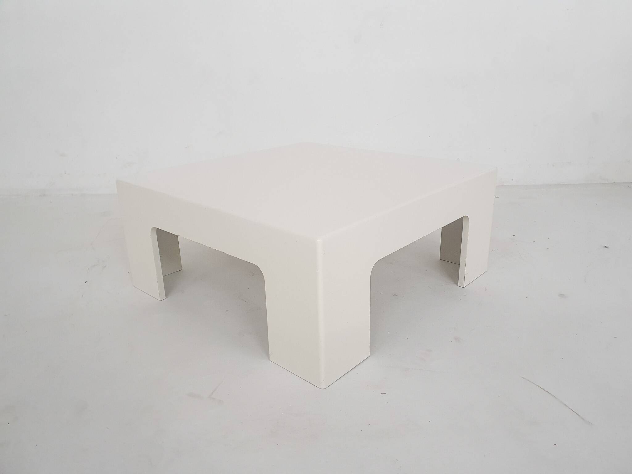 White square coffee table attrb. to Marc Berthier, France 1970's