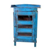 Buffet en teck birman avec patine bleue d'origine