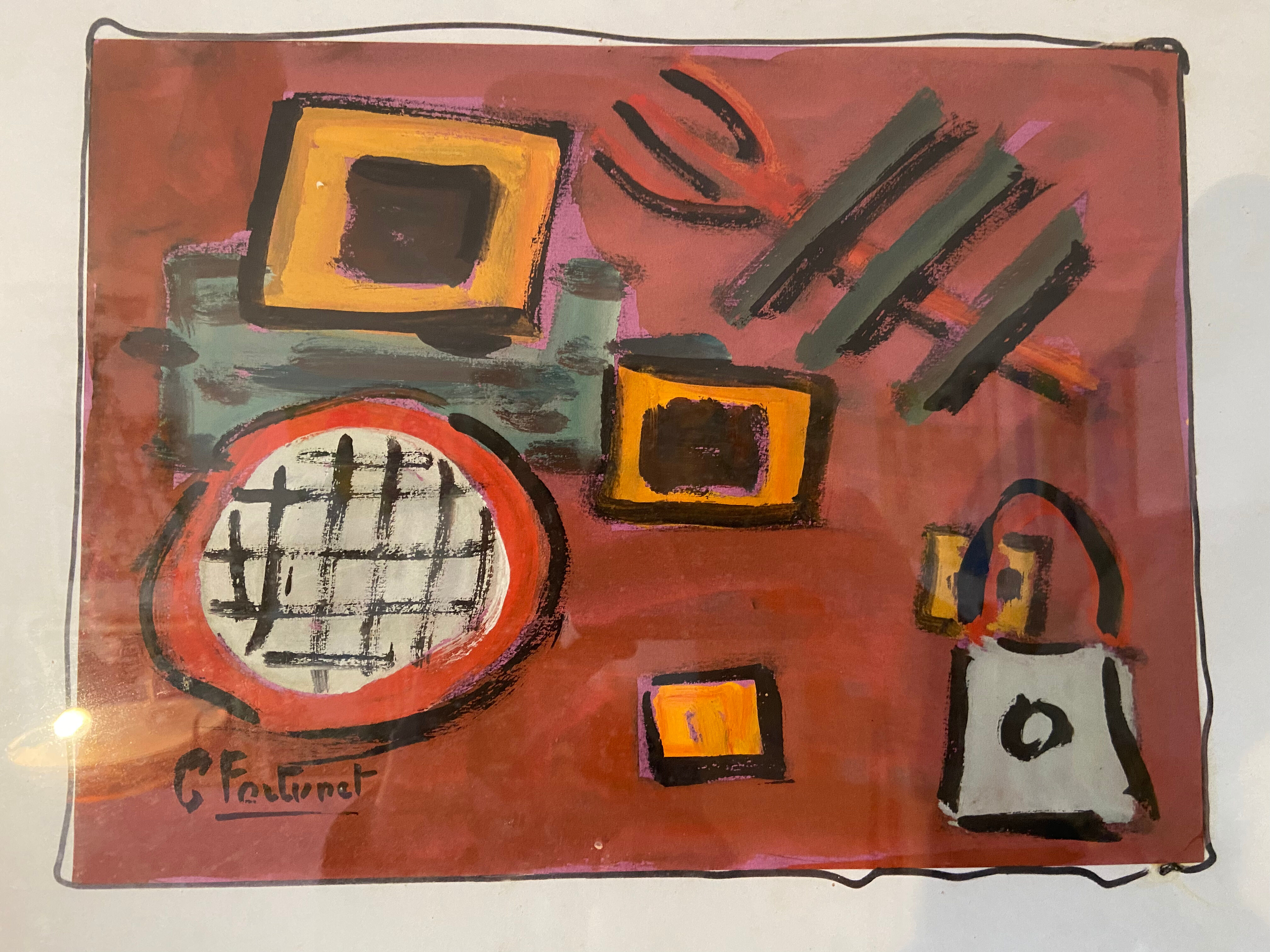 Painting abstract composition