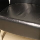 Pair of armchairs in synthetic leather and chromed metal, 1970