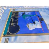 Screen-printed lithograph signed Charles Lepas 1980 Café Wien