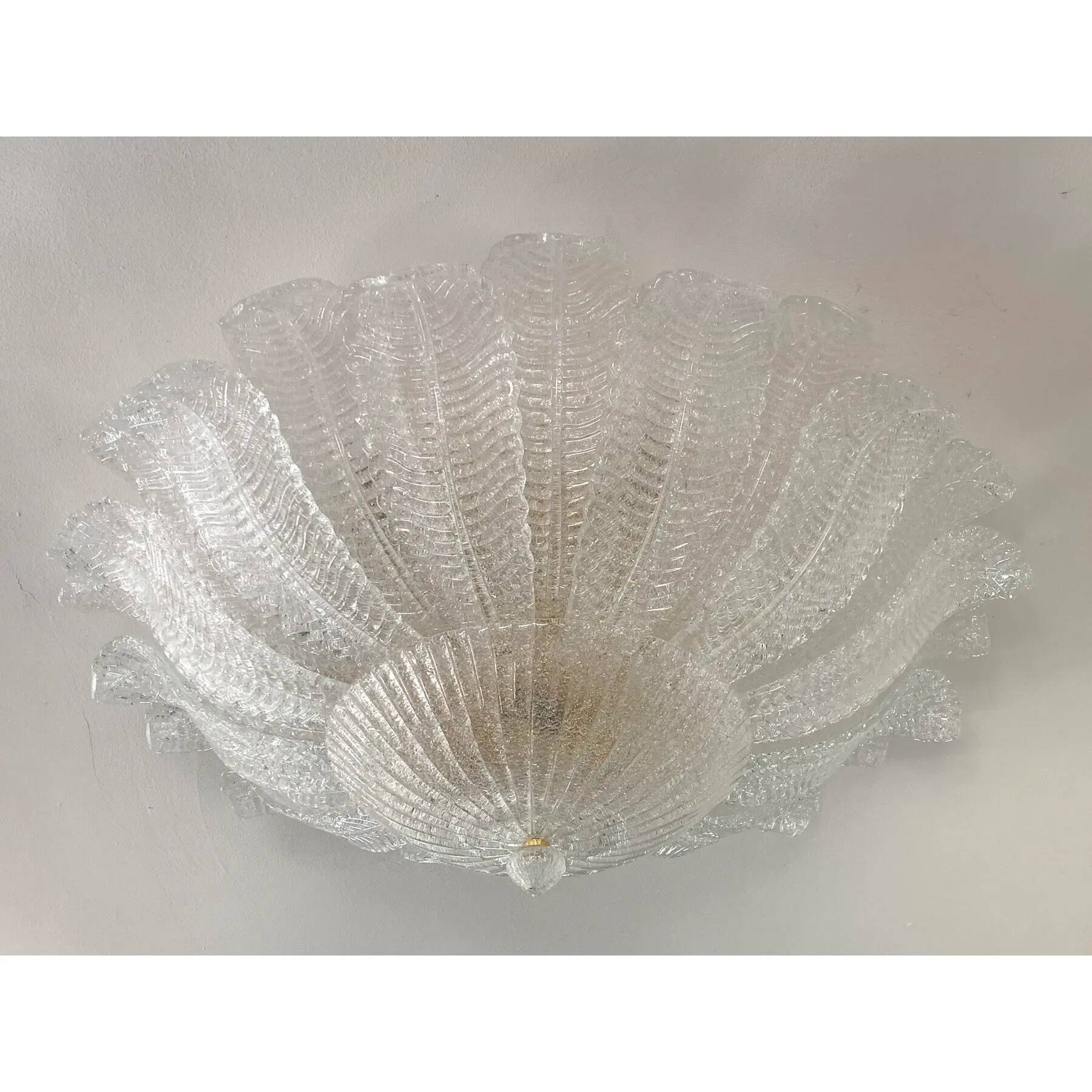 Impressive Italian Murano Glass Sputnik Flush-Mount Chandelier